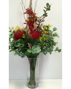 flower yellow artificial arrangement water wattle gum protea faux latex