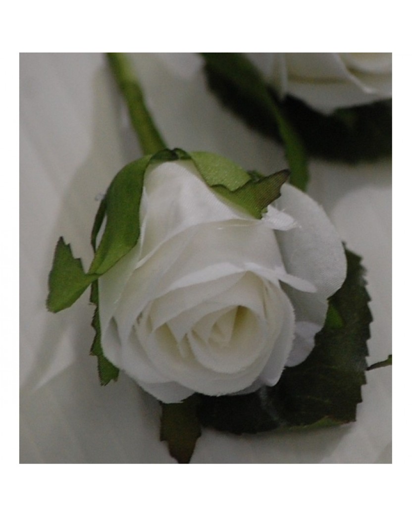 Silk White Rose Button Hole