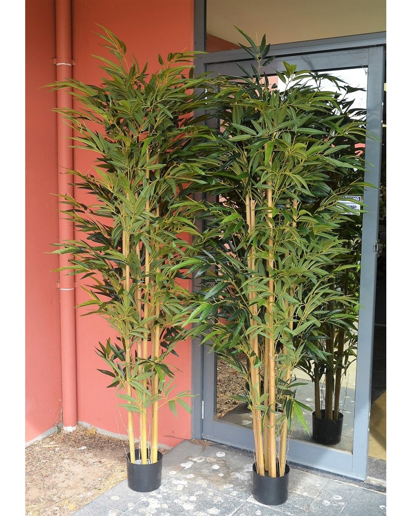 1x 7FT Artificial Green Leaf Natural Bamboo Tree 210cm high