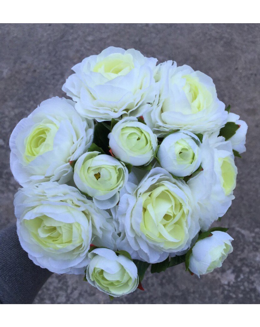 Ranunculus Cream Green Premade Bouquet Bunch