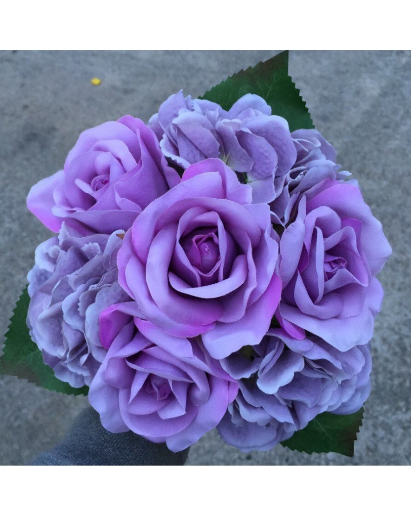 Mauve Purple Hydrangea Rose Bouquet