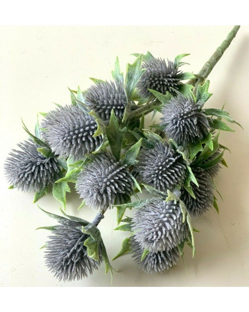 ARTIFICIAL SILK FLOWER WEDDING SCOTTISH THISTLE FLOWERS PURPLE RUSTIC FAKE STEM