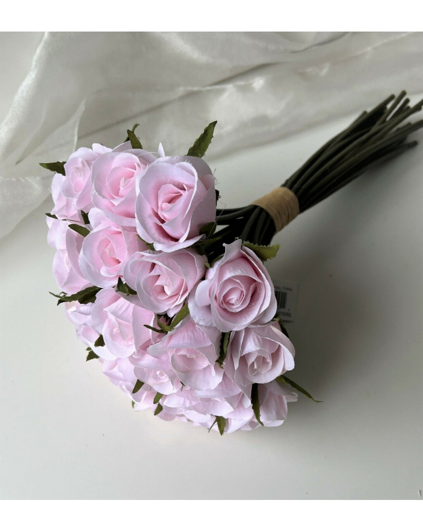 SILK WEDDING BOUQUET SOFT BABY PINK PRE MADE POSY ROSE BOUQUET 26 ROSE
