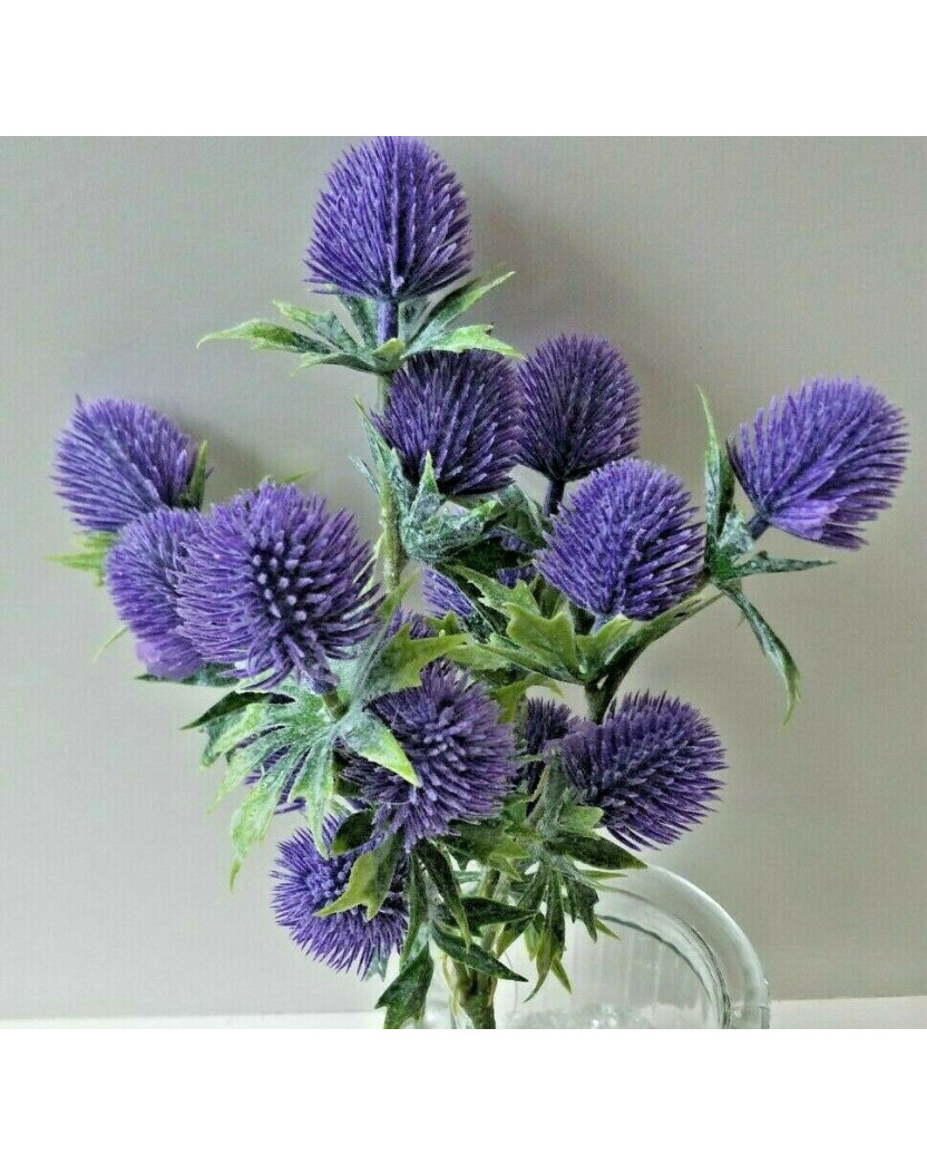 ARTIFICIAL SILK FLOWER WEDDING SCOTTISH THISTLE FLOWERS PURPLE RUSTIC