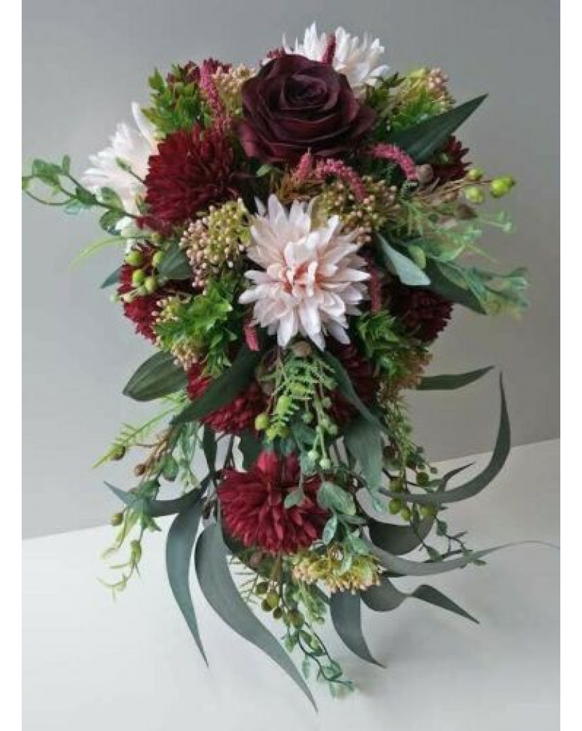 Corki Ultimate Burgundy Artificial Flowers Australia / Luxury