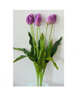 1X LATEX PURPLE TULIP WEDDING FLOWER STEM