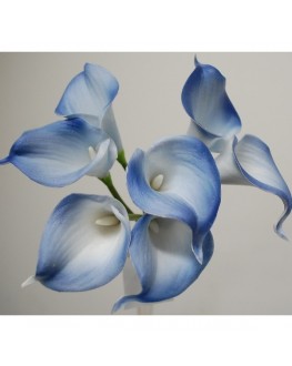 latex real touch blue white calla lily x 7 head