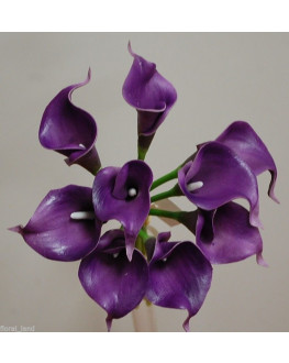 Latex Real Touch Purple Calla lily Bunch 9 heads 