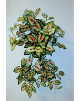 Artificial Silk Green Caladium Ivy Hanging Plant 60cm