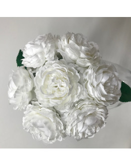 silk  peony peonie pre made bouquet posy 7 x flowers White