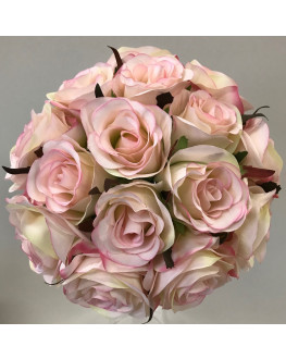 Silk Rose Posy Bouquet 15 heads Pink