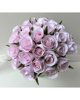 SILK WEDDING BOUQUET SOFT BABY PINK PRE MADE POSY ROSE BOUQUET 26 ROSE BUDS FLOWERS