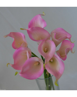 Latex Real Touch Pink Calla lily Bunch 9 heads