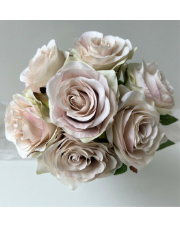 BLUSH ROSES SILK WEDDING FLOWERS ARTIFICIAL WEDDING BOUQUET PRE MADE FLOWER POSY