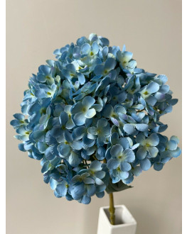 DRIED LOOK HYDRANGEA DUSTY BLUE ARTIFICIAL SILK FLOWER STEM WEDDING DECO FAKE